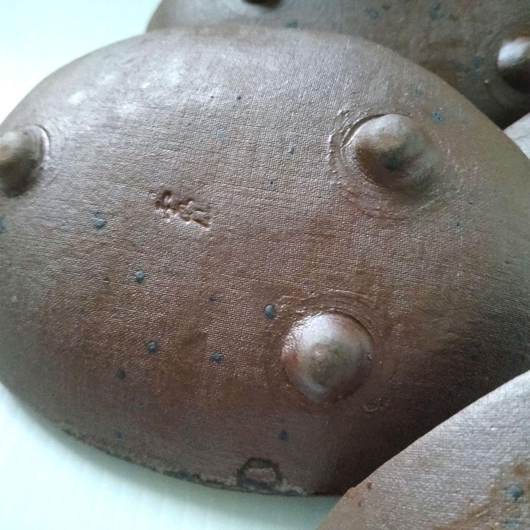 ② 備前焼 北大路魯山人写し 三つ足 舟形 長皿 和食器 足付き 4