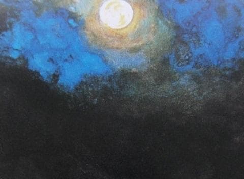 常岡幹彦、【宙】、希少な額装用画集より、新品額装付、状態良好