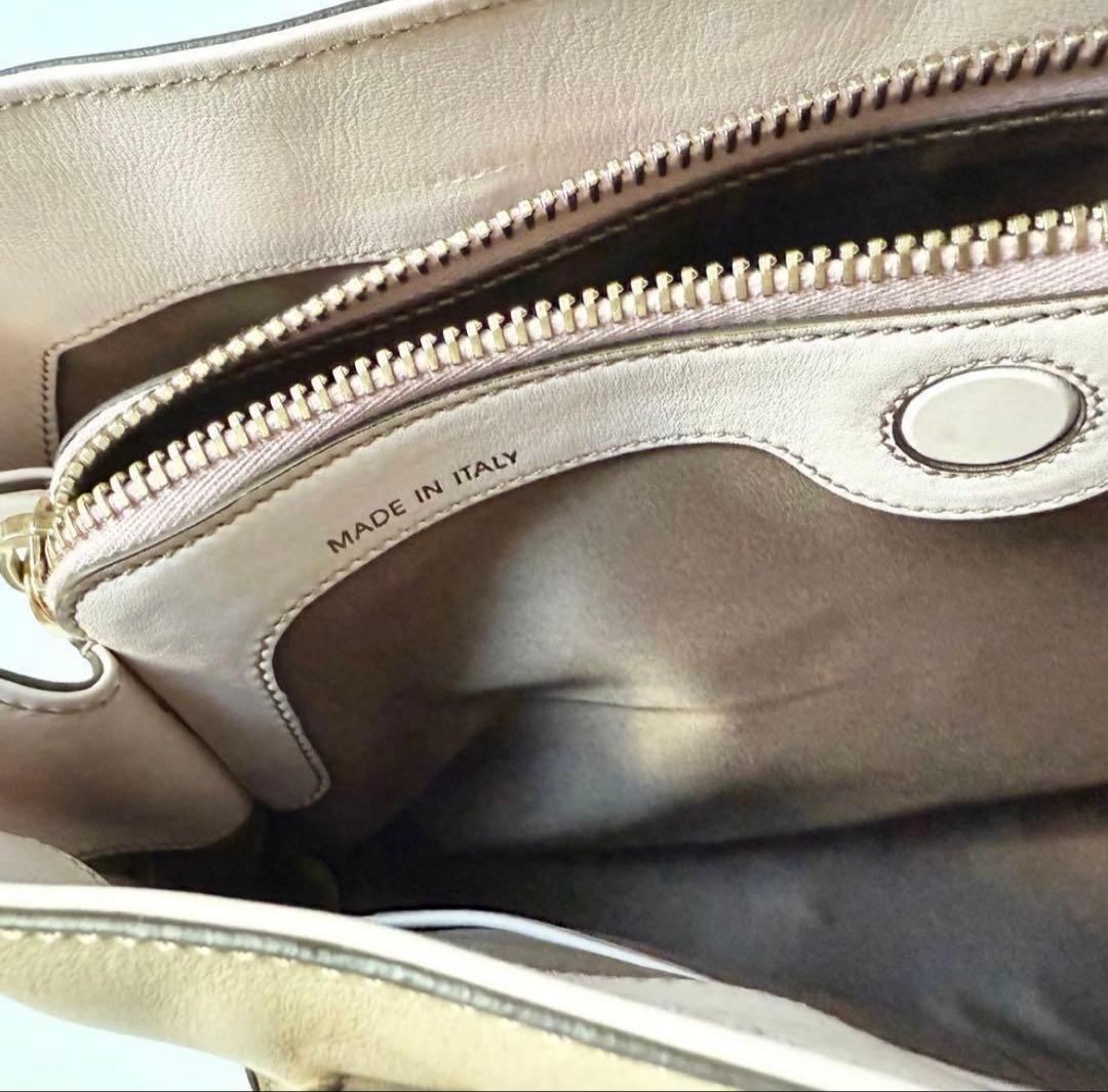 TOD'Sトッズ Dキューブバッグ ピンク ベージュ ハンドバッグ