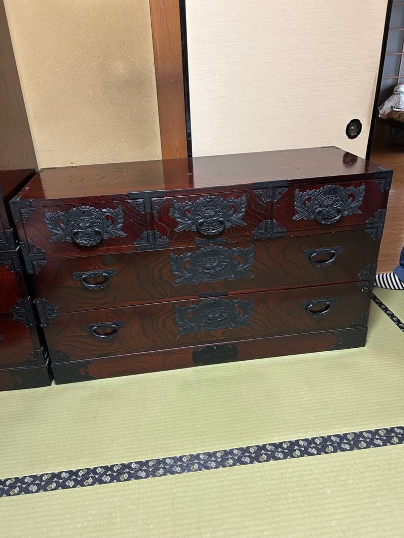 木製箪笥 引き出し昭和レトロ 古家具 和箪笥 ビンテージ 仙台民藝箪笥