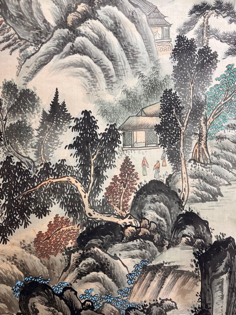 中国水墨画絹本作者不詳肉筆 山水