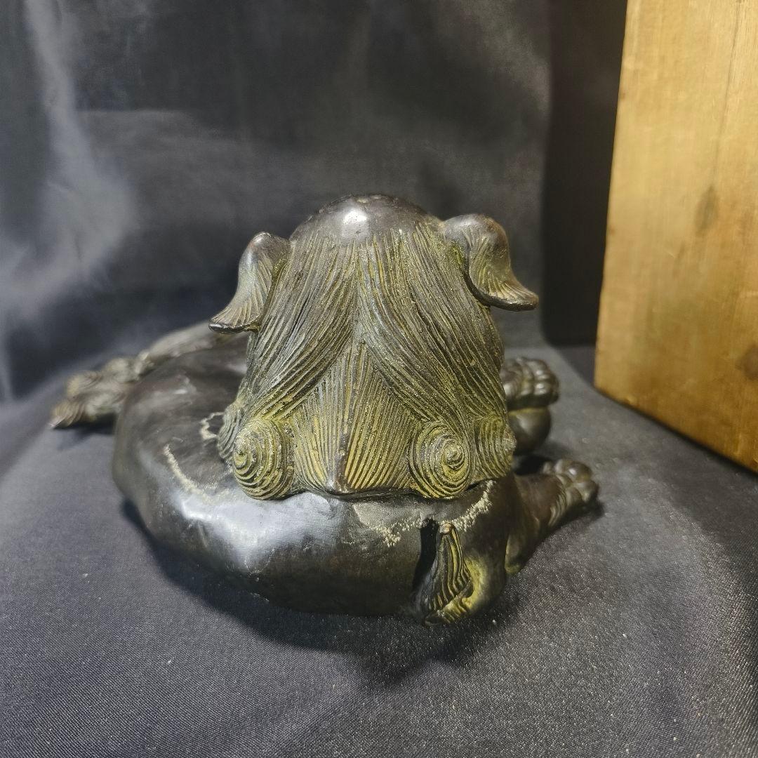 中国古美術 古銅宣徳香炉 臥獅炉 時代物 香道骨董 コレクター放出美