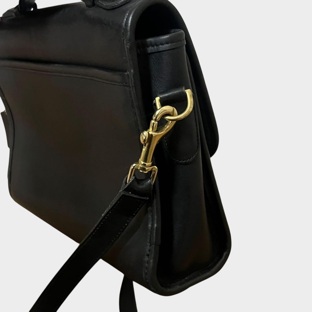 美品 オールドコーチ 2way ショルダーバッグ グラブタンレザー ブラック