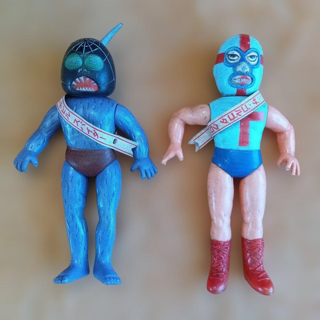 昭和レトロ 中嶋製作所 タイガーマスク ソフビ ゴルゴタクロス デビルスパイダー 昭和レトロ 中嶋製作所 タイガーマスク ソフビ ゴルゴタクロス デビル