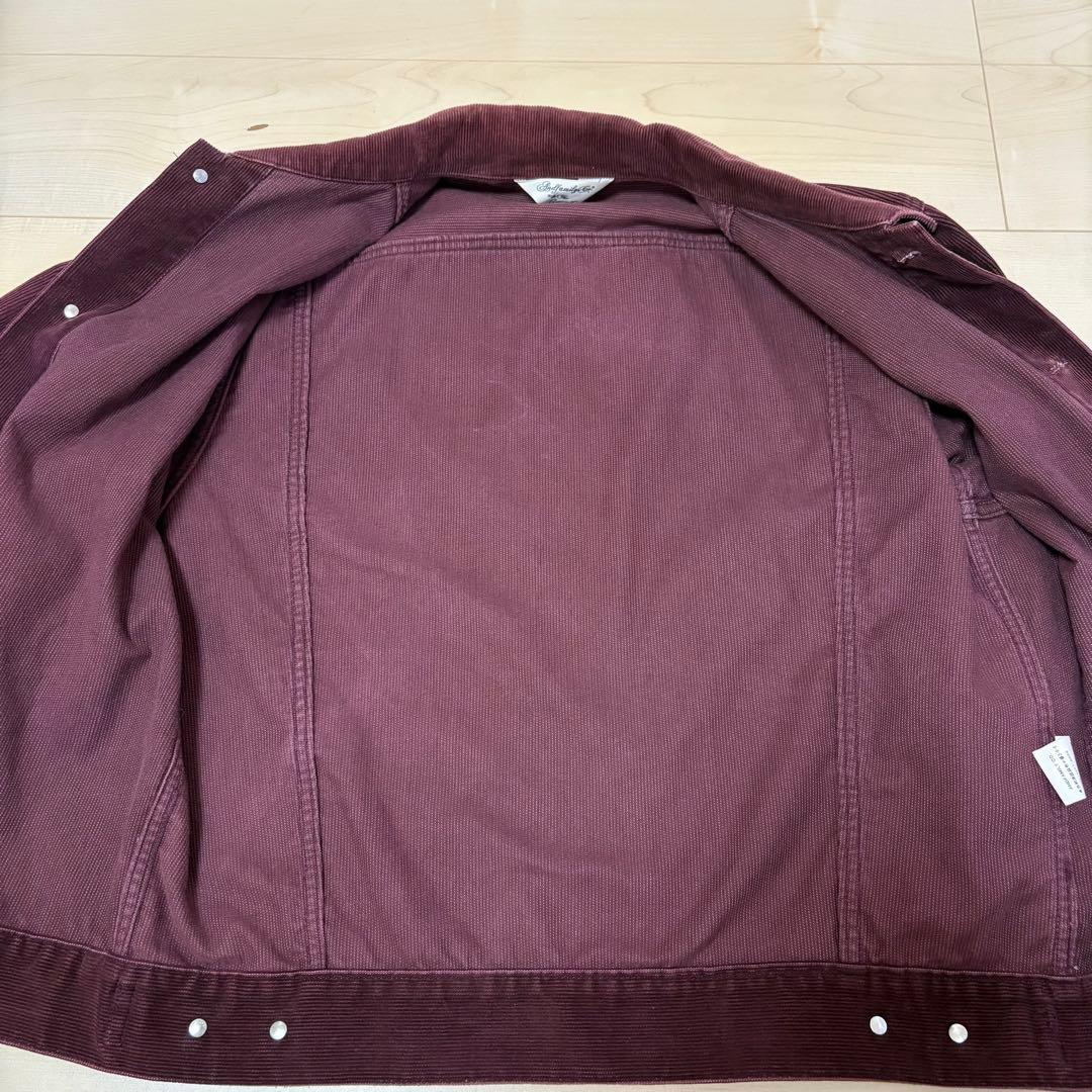 ANDFAMILY サマーコーデュロイジャケット バーガンディ　刺繍