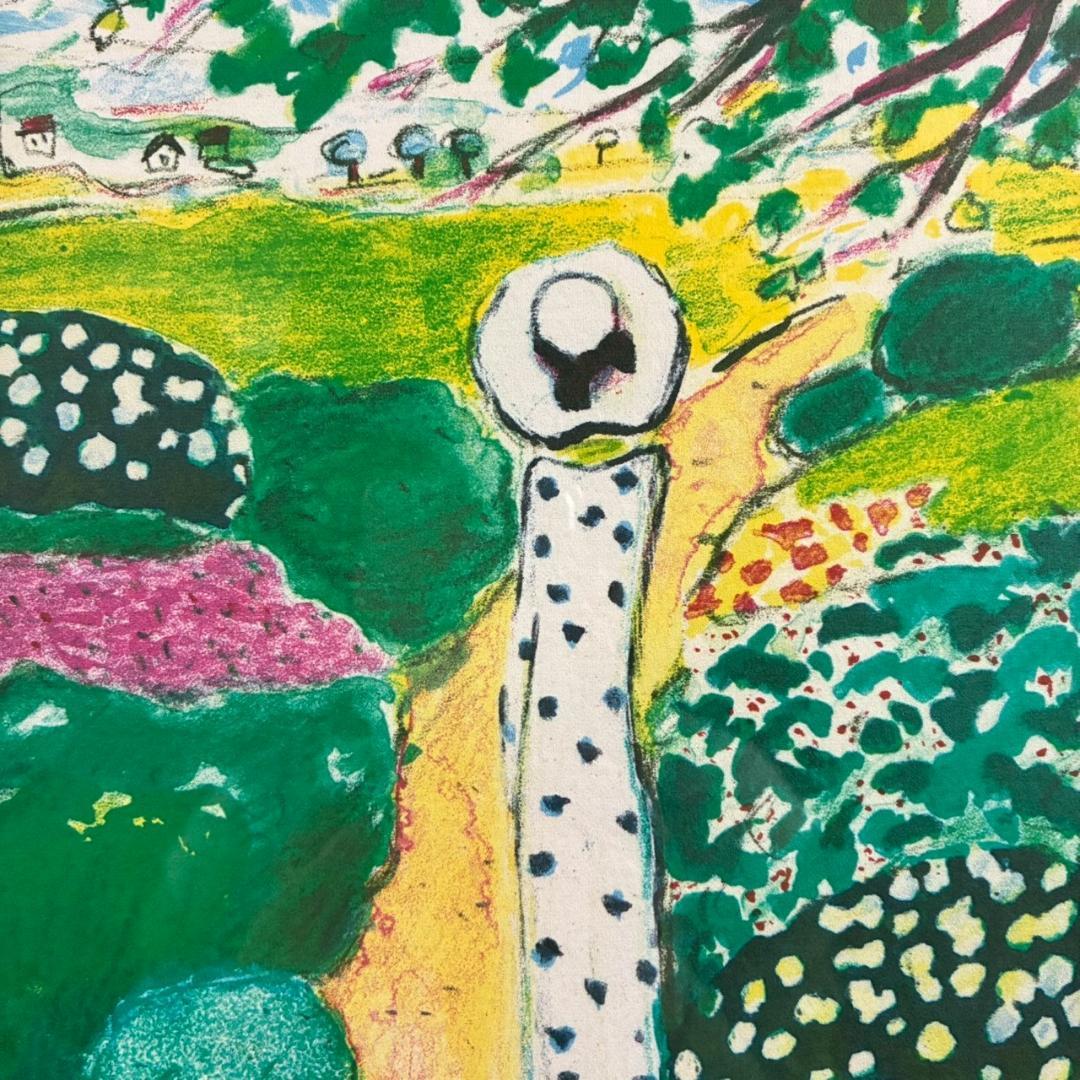 美品 ジャン＝ピエール・カシニョール「散歩道」リトグラフ 風景画 お洒落な額装