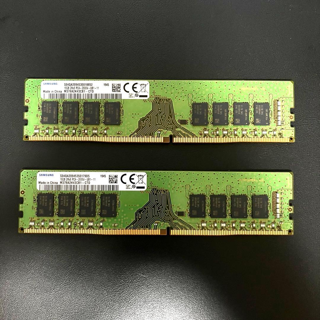 Samsung DDR4 32GB(16×2) メモリ Samsung DDR4 メモリ 32GB 4枚セット