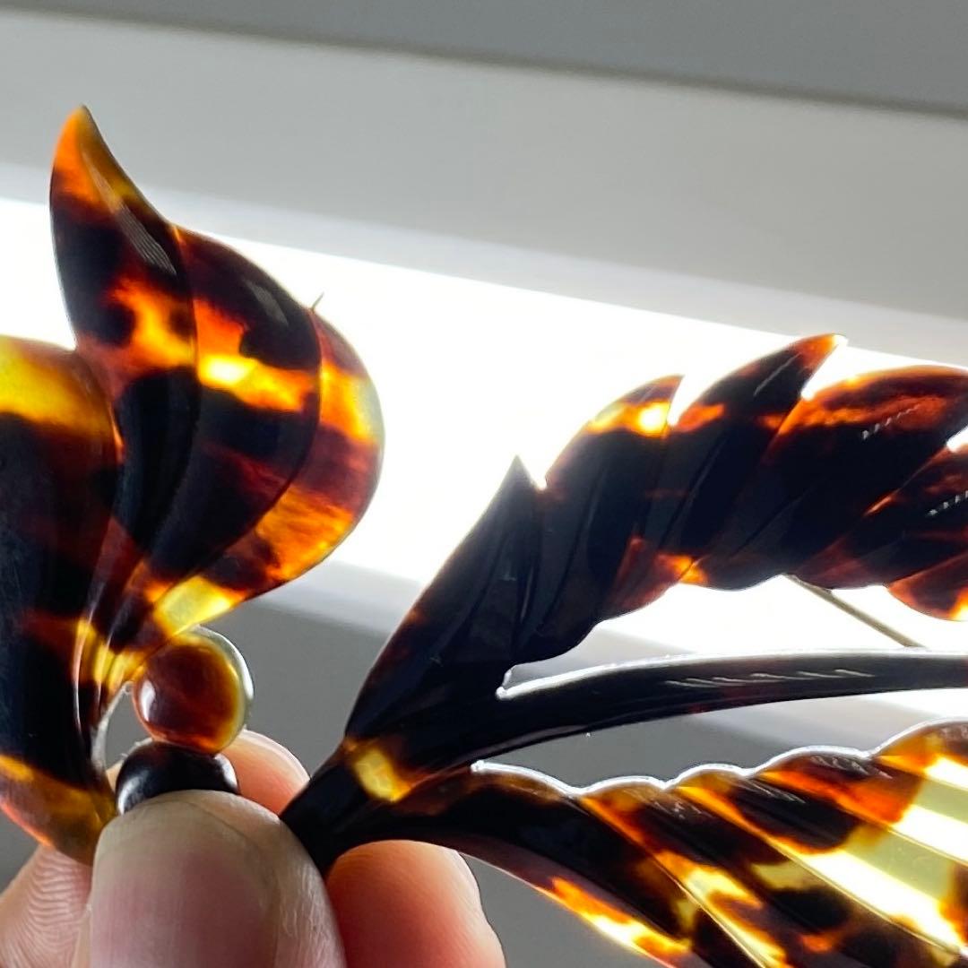 専用 本鼈甲 ブローチ 帯留 41g タカチ 東な7-0317☆2F