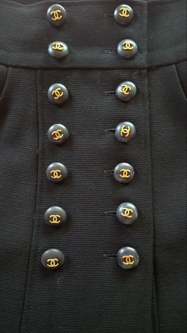 シャネル 膝丈スカート ブラック