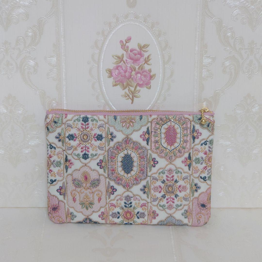 コロ様 インド刺繍生地 ポーチ ハンドメイド