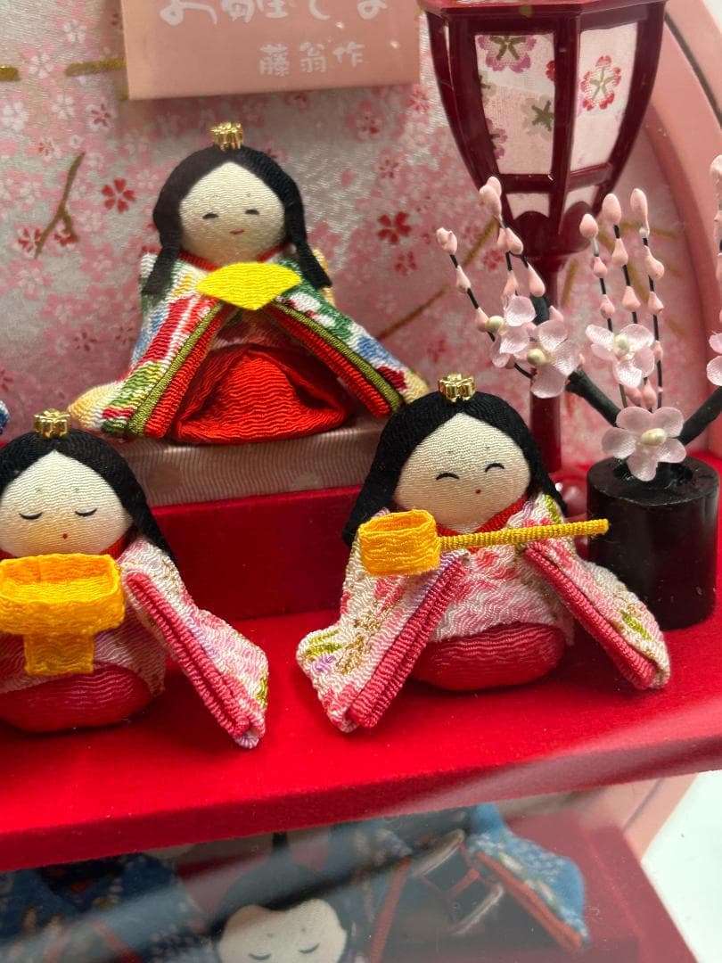 藤菊作 ひな人形 ケース飾り 三段セット 和風 インテリア 雛祭り お雛様