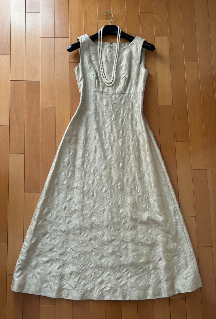 ♡Sybilla シビラ♡フルレングスドレス ノースリーブ ベージュゴールド M