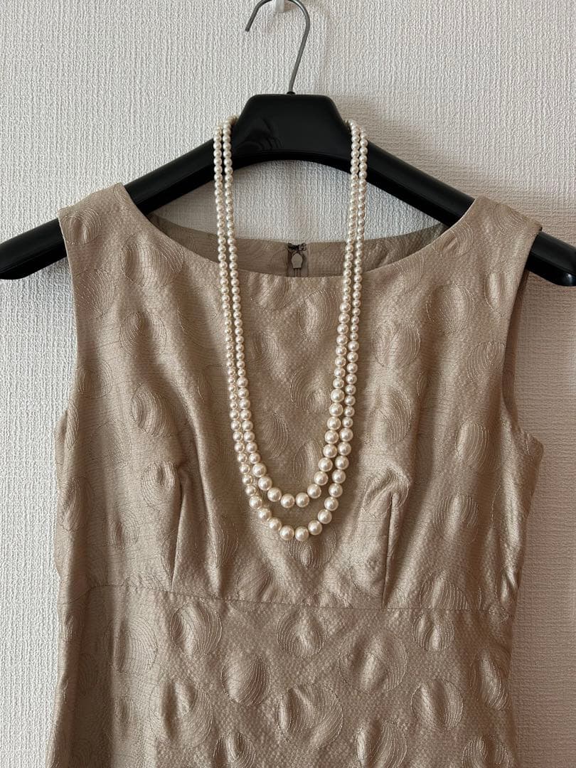 ♡Sybilla シビラ♡フルレングスドレス ノースリーブ ベージュゴールド M