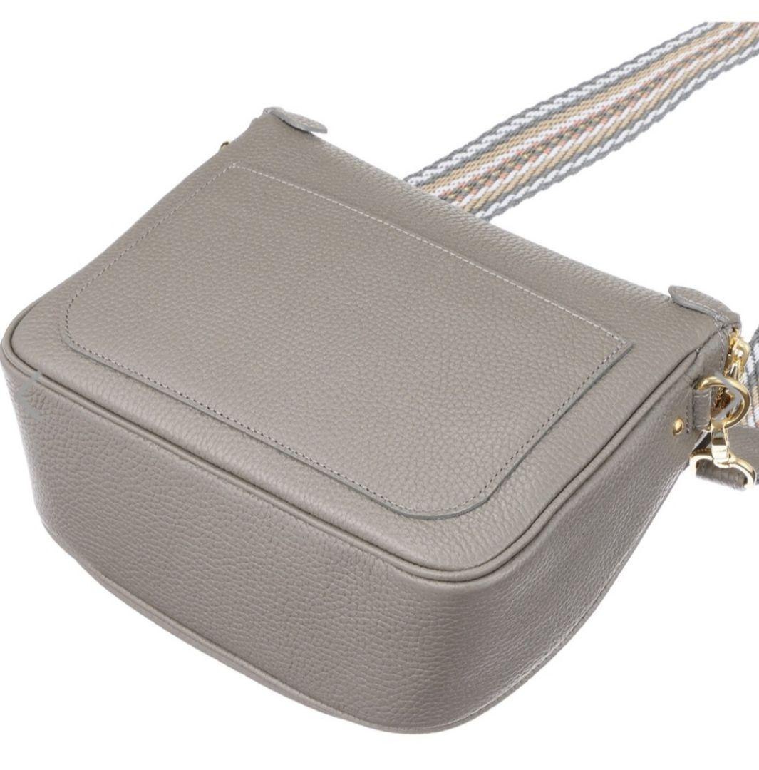 【wakabaです】ADMJ グレー レザー ショルダーバッグ