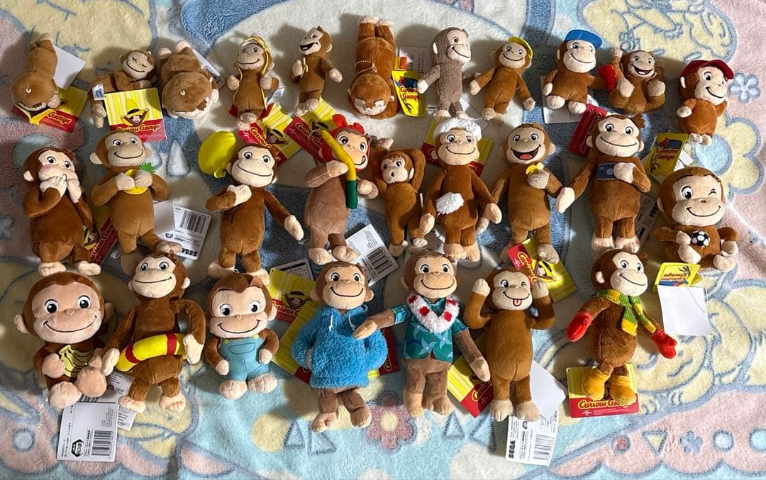 おさるのジョージ ぬいぐるみ マスコット バッグ フィギュア セット