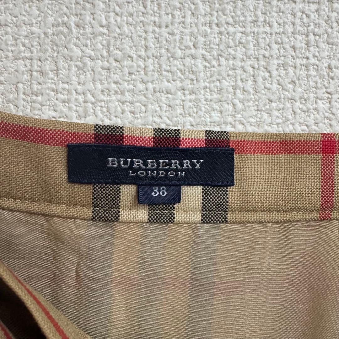 バーバリーロンドン ノバチェック フリンジ 巻きスカート ラップスカート 38