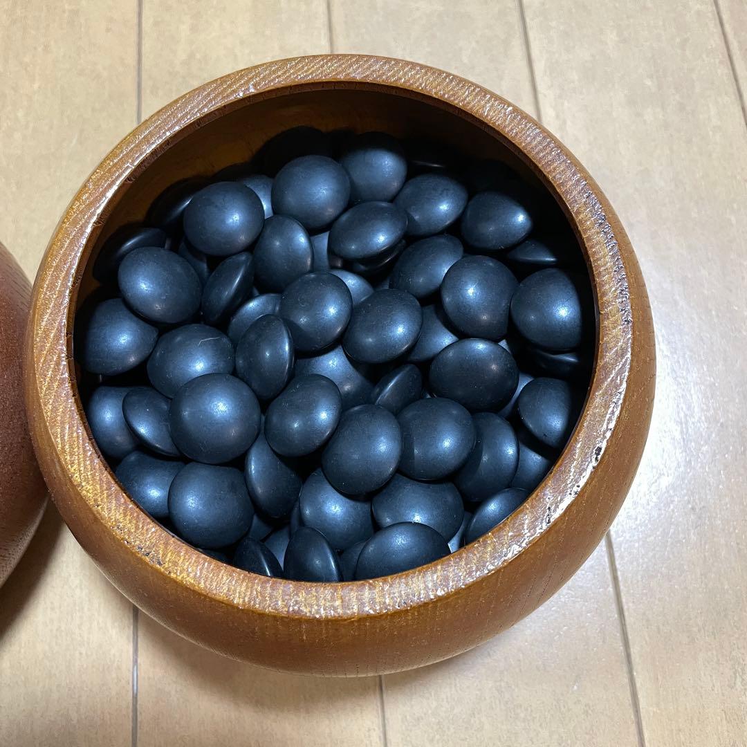 囲碁 碁石 蛤 那智黒石 36号 10mm超 碁笥付 ハマグリ