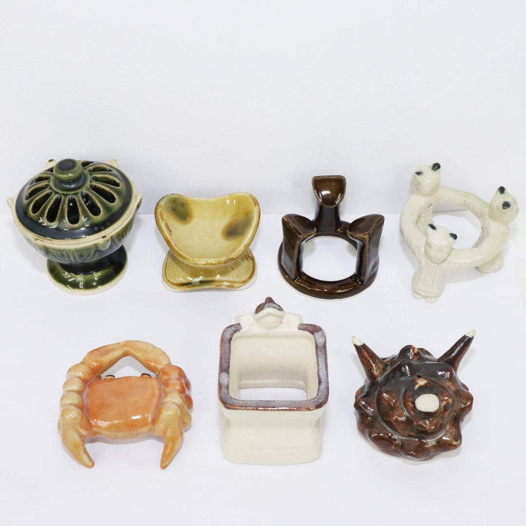 不老園窯造 色変り 七種蓋置 共箱 共箱