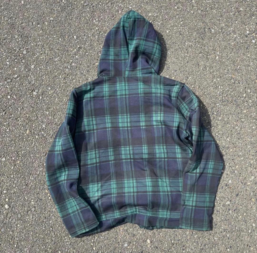 90s-00s archive ブラックウォッチ ジップパーカー 斜めジップ