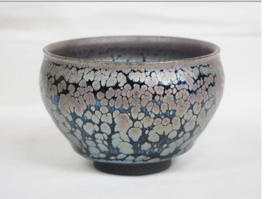 送料無料 建窯建盞 『周郡星』造 油滴建盞2客 天目茶碗