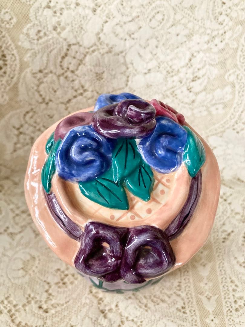 値下 貴重ヴィンテージ 米国 Susan paley 可愛い♪陶器クッキージャー