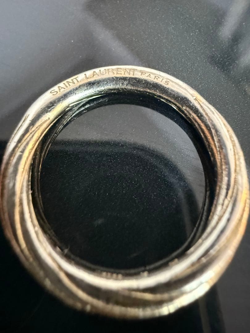【希少】SAINT LAURENT ツイストリング 925シルバーゴールド