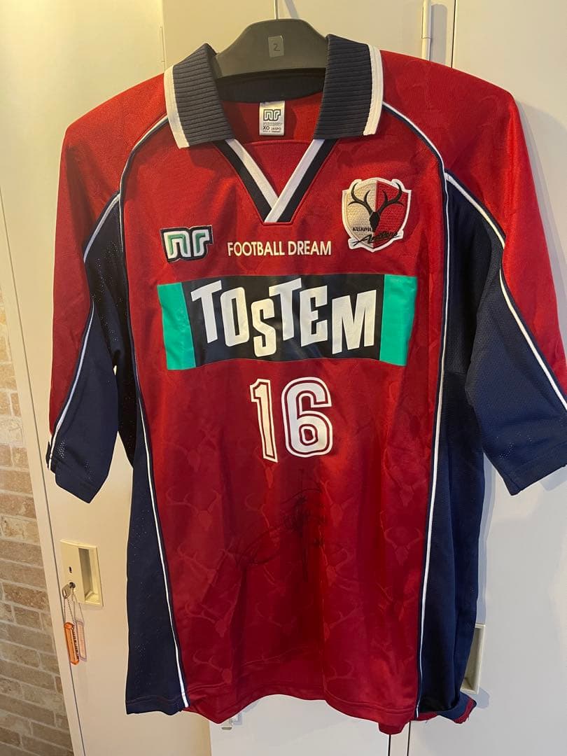 直筆サイン】本山雅志 鹿島アントラーズ ユニフォーム 2000-2001未使用