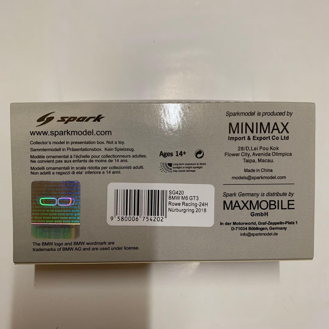 1/43 スパーク BMW M6 GT3 ROWE Racing ニュル24H