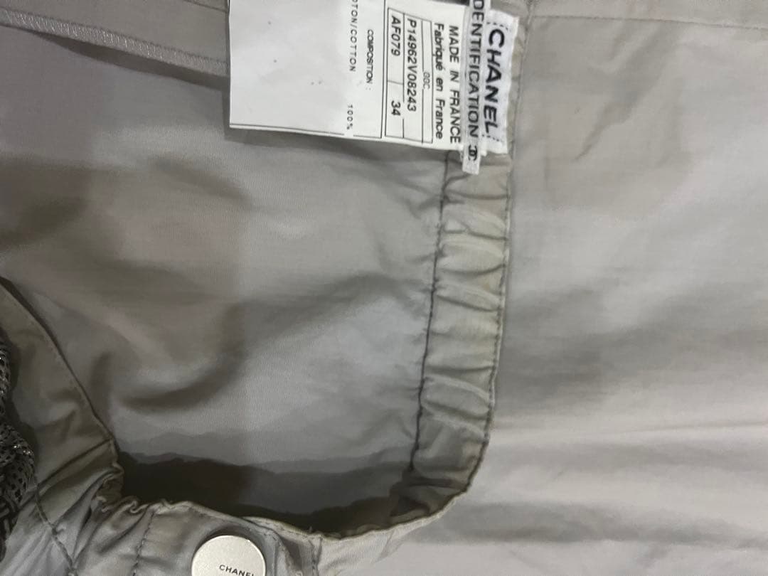 よしこCHANELシャネル膝丈スカート ボタン付き34