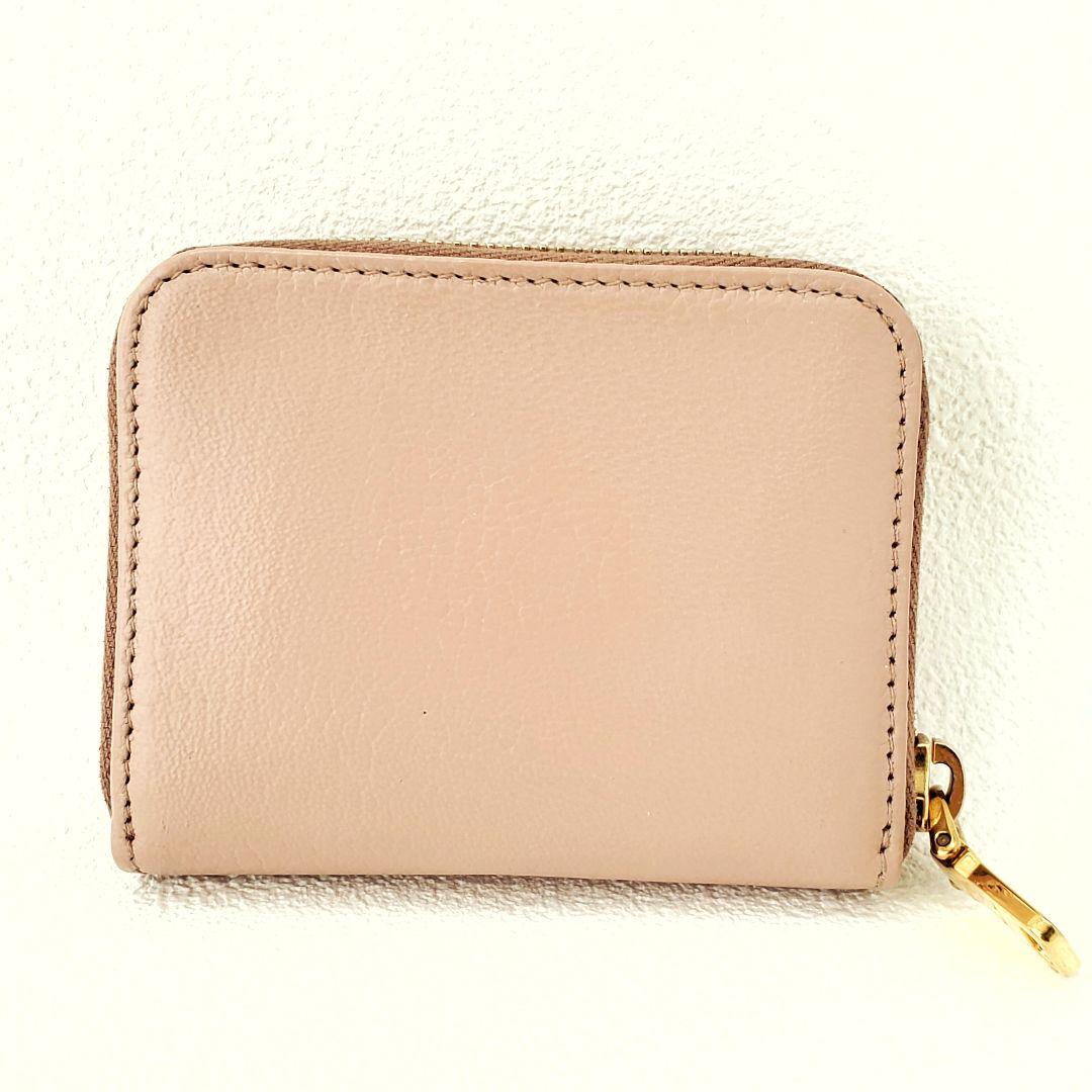 miu miu　ケース　カードケース　ラウンドファスナー　マドラス　ピンク