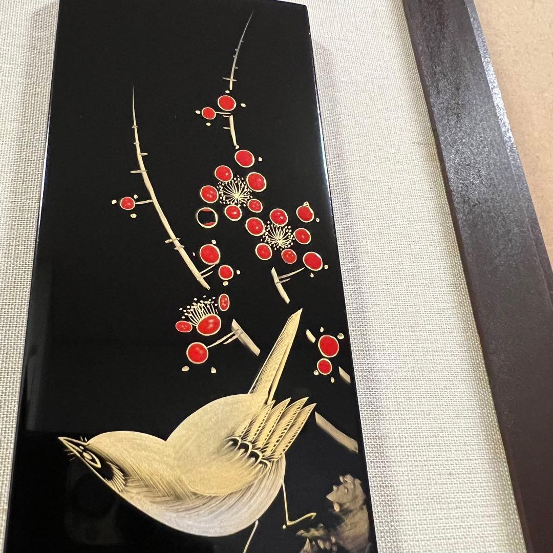 輪島塗 鳥蒔絵 壁掛け パネル 正月 茶道具 煎茶道具 漆器 漆芸 美術