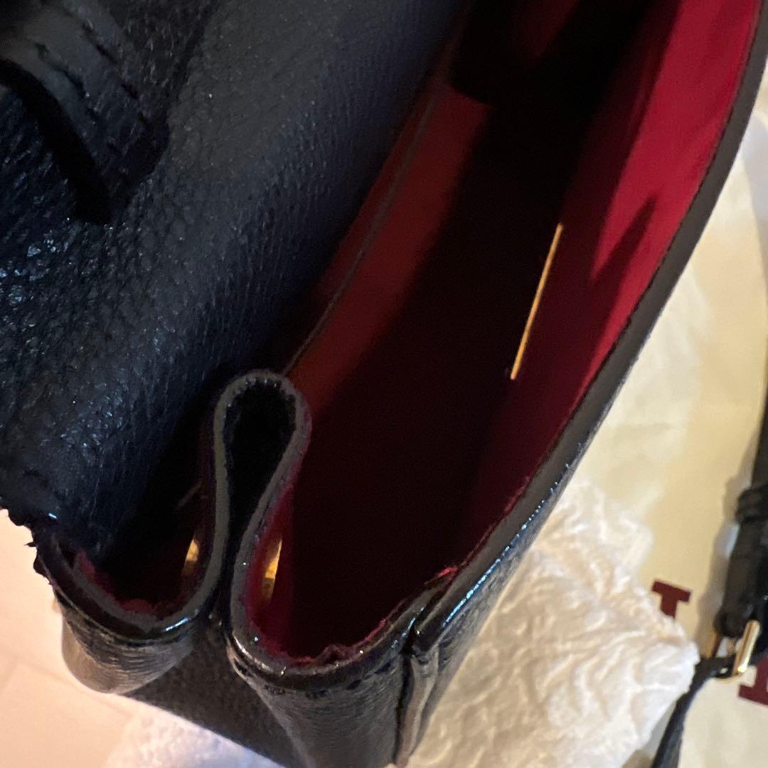 BALLY 黒 レザー ショルダーバッグ