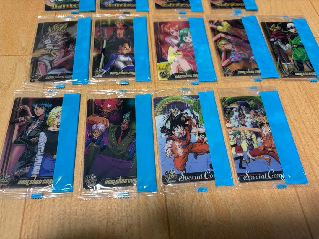 【40周年ジャンプドラゴンボール×ワンピース　コラボ　ウエハース】18枚