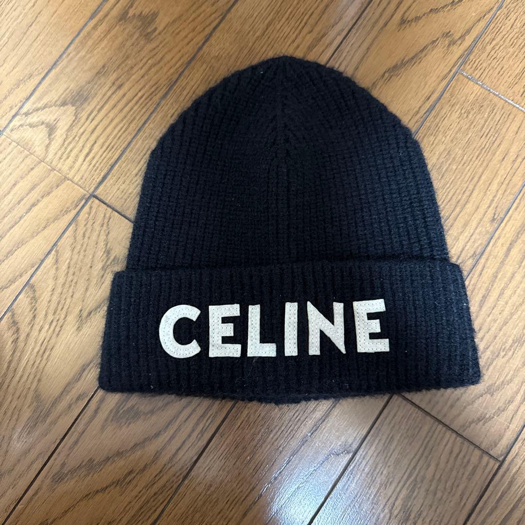CELINE 黒 ニット帽・ビーニー