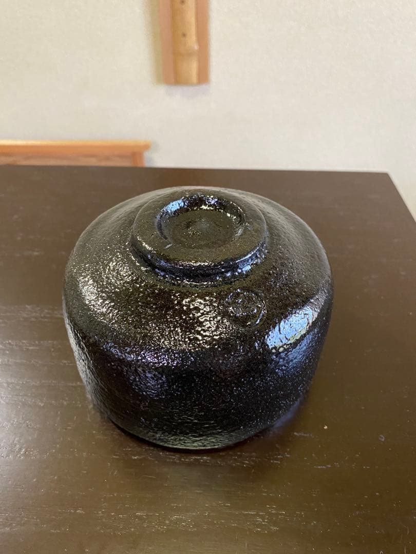茶道具/楽茶碗 池田退輔『黒茶碗』本間焼