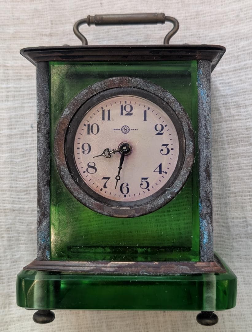精工舎 ガラス置時計 グリーン 希少 アンティーク ビンテージ 精工舎 ガラス置時計 グリーン 希少 アンティーク ビンテージ 精工舎