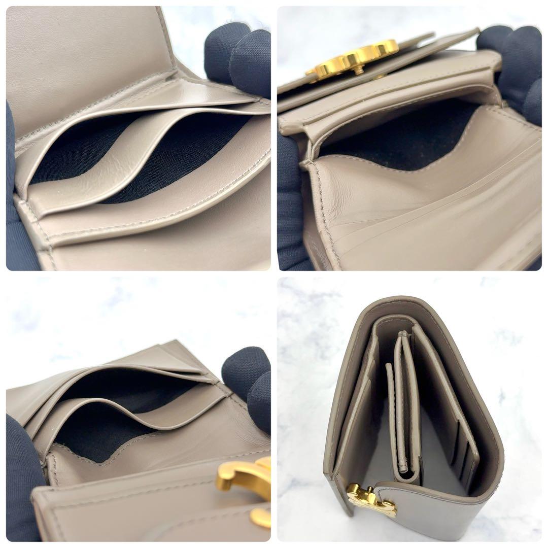 CELINE セリーヌ トリオンフ スモールフラップウォレット 折財布 ペブル