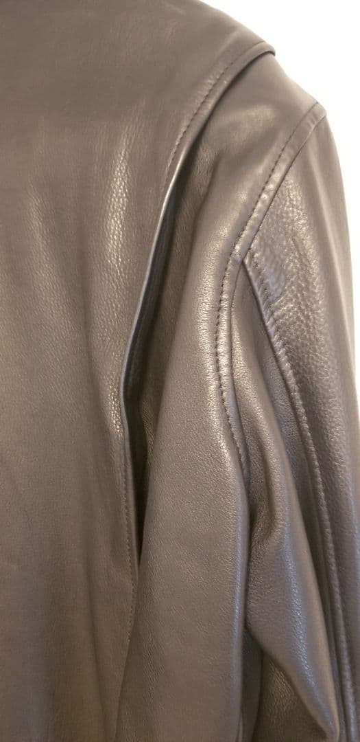 RHENIUM ブラックレザーシングルライダース 46 XL