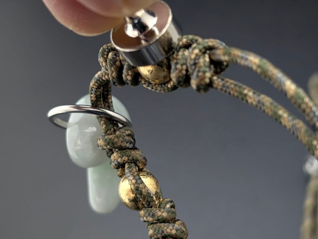 パラコード ネックレス No.A337 勾玉翡翠 ジェダイト - sararetails.com