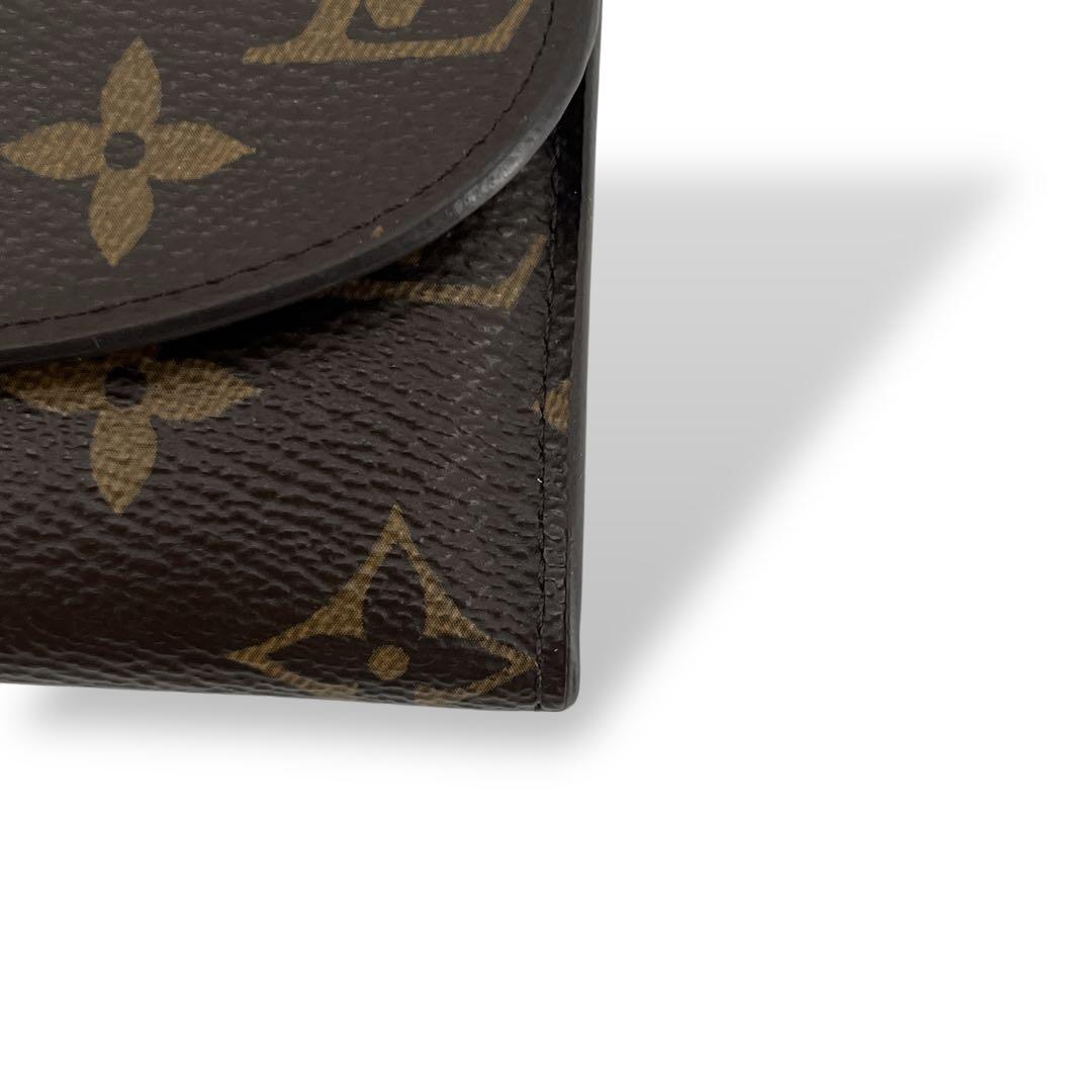 ルイヴィトン　ケース　ポルトモネロザリ　フューシャ　モノグラム　ブラウン