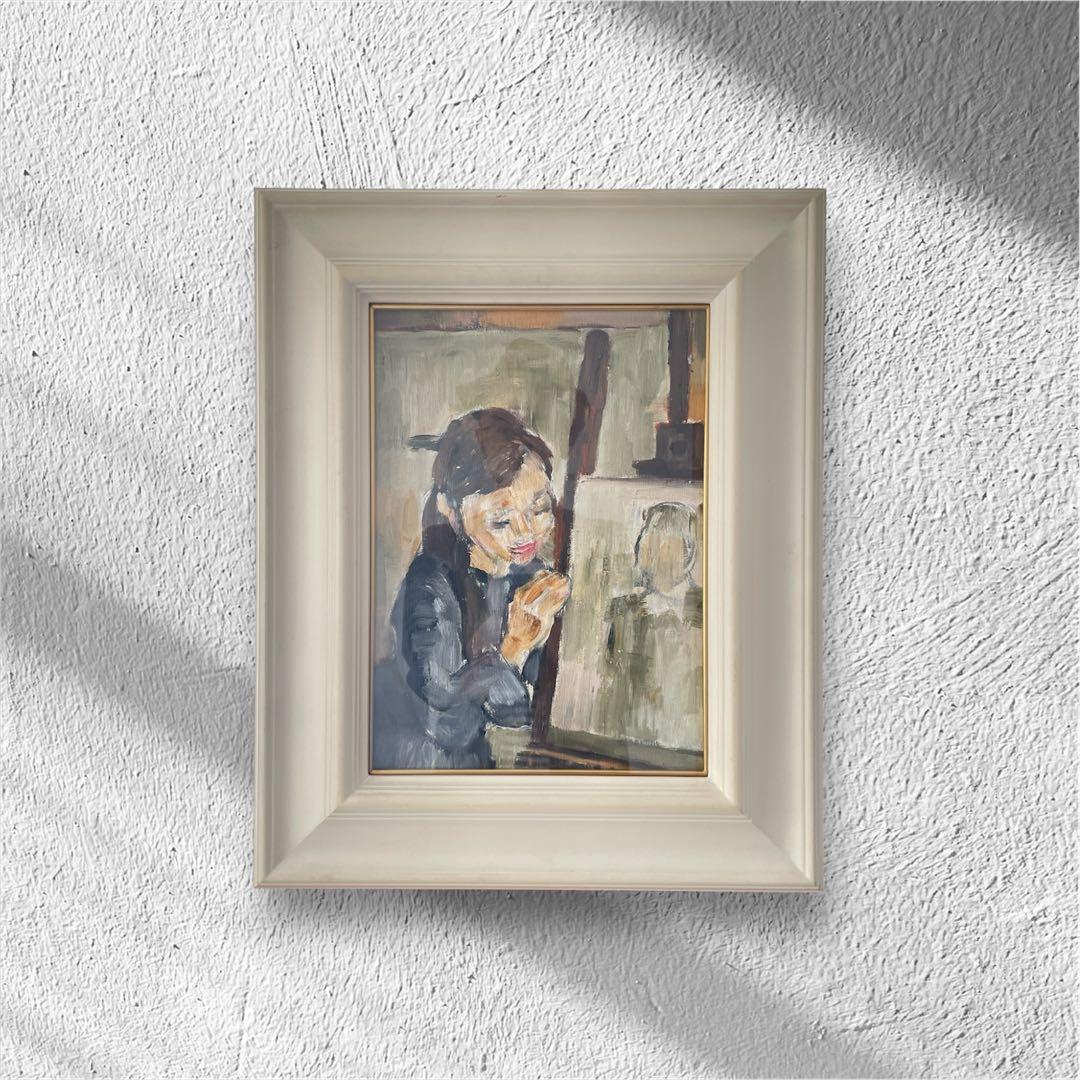 『筆先の向こう側』 – F4号 / 油彩 / 額装付き(箱つき)