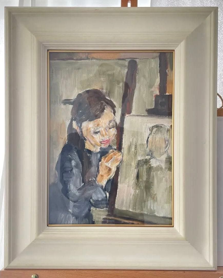 『筆先の向こう側』 – F4号 / 油彩 / 額装付き(箱つき)