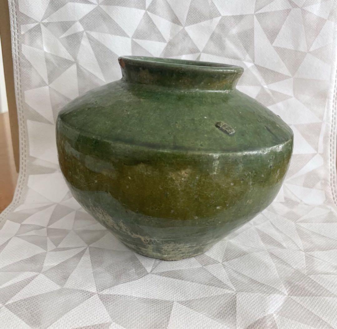 名品古陶磁展 中国 古玩 漢時代 緑釉壷 銀化釉 漢緑