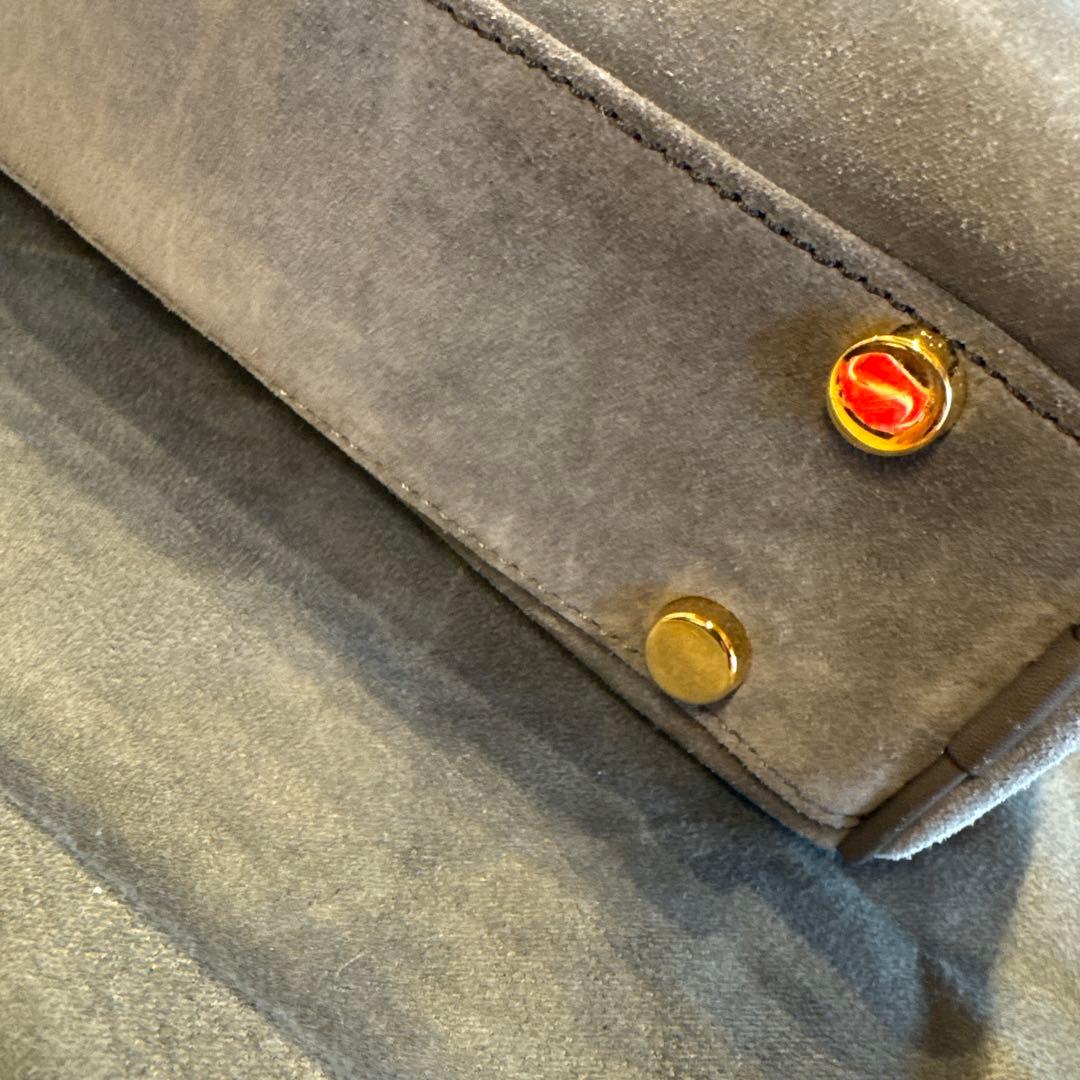 トムフォードグレー スエード ビジネスバッグ