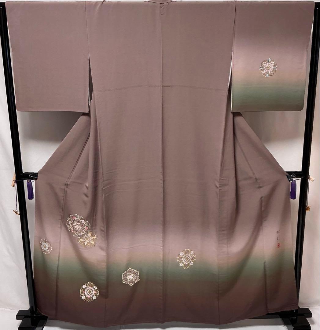 b88 正絹　袷　訪問着　総刺繍　華文　金糸　着物 3a465f0ed1fef169cdd587dd659026