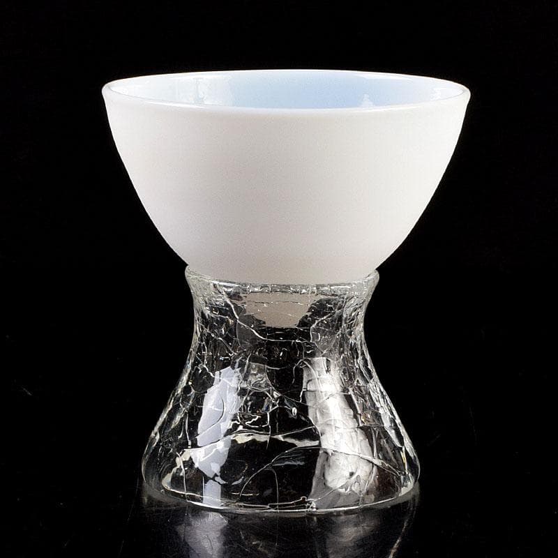 ガラス工芸 山巓堂 末國清吉作 台付盃 共箱 N 9128