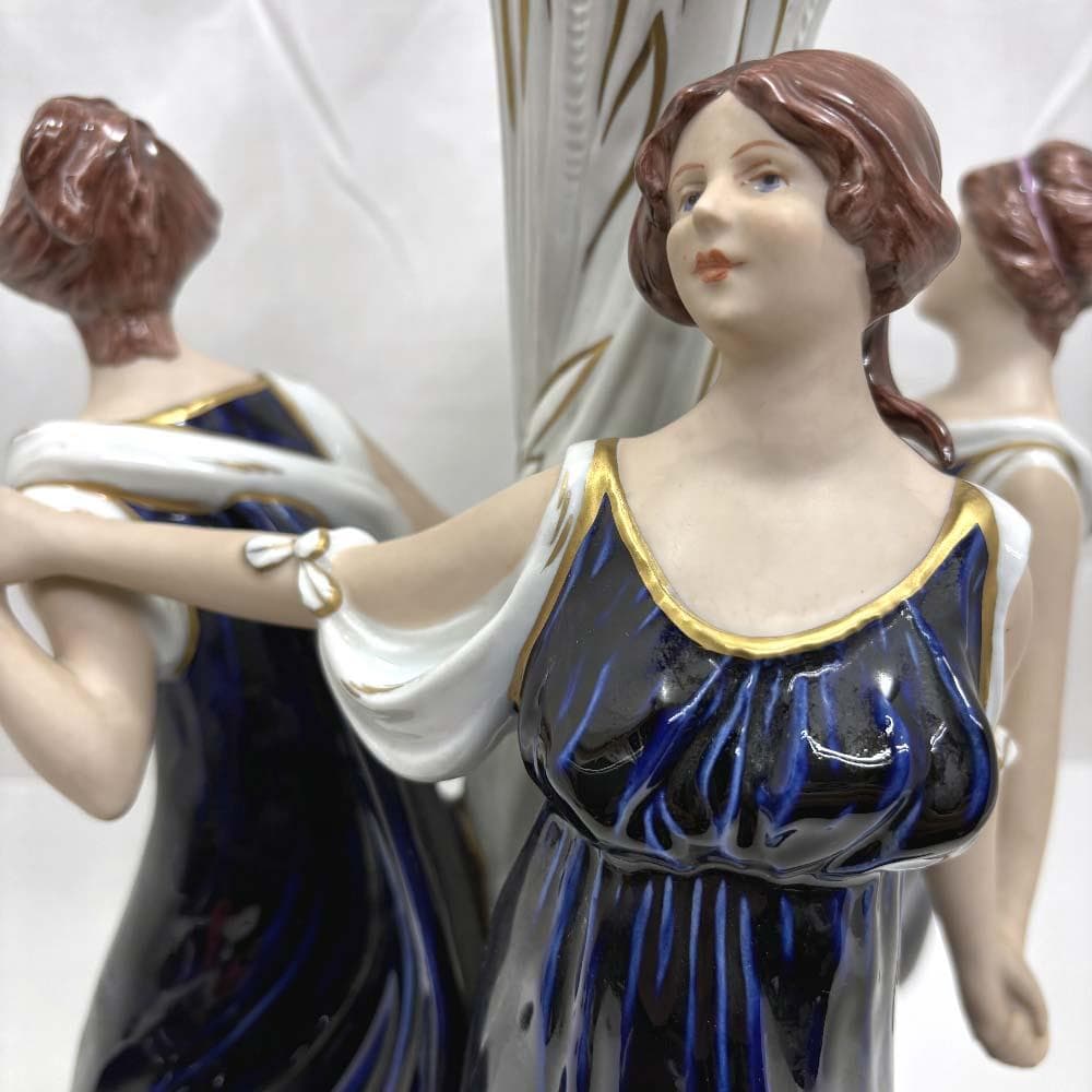 ロイヤル・ダックス・ボヘミア 三美神 大型フィギュリン41cm 花瓶 D