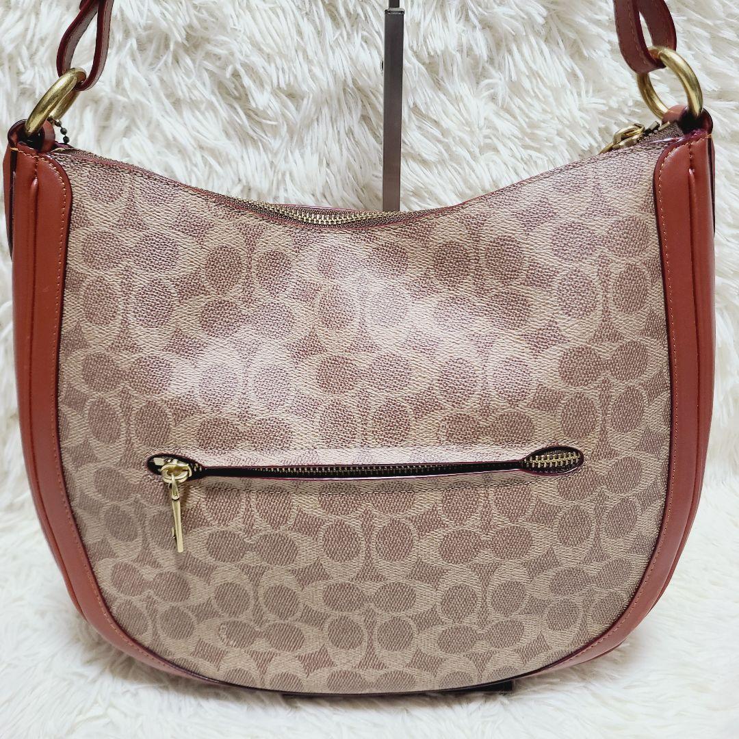 コーチ　ハンドバッグ　サットン　ホーボー　シグネチャー　PVC　レザー