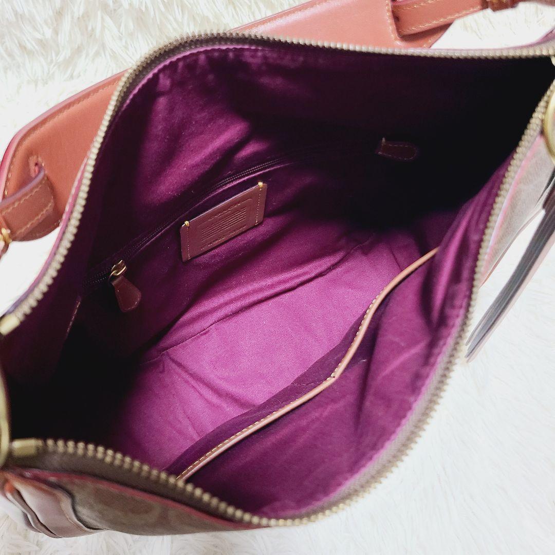 コーチ　ハンドバッグ　サットン　ホーボー　シグネチャー　PVC　レザー