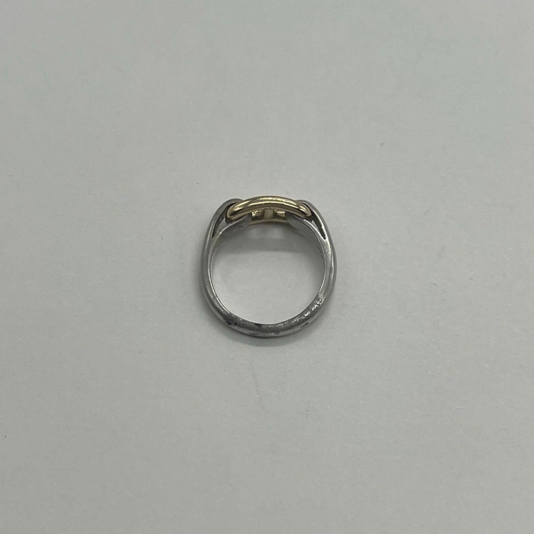 エルメス HERMES シェーヌダンクル リング 9号 SV YG コンビ